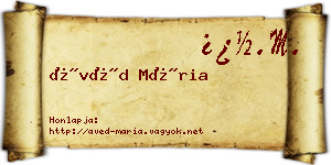 Ávéd Mária névjegykártya