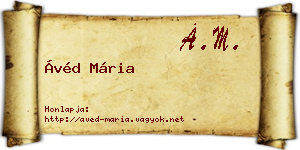 Ávéd Mária névjegykártya