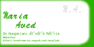 maria aved business card